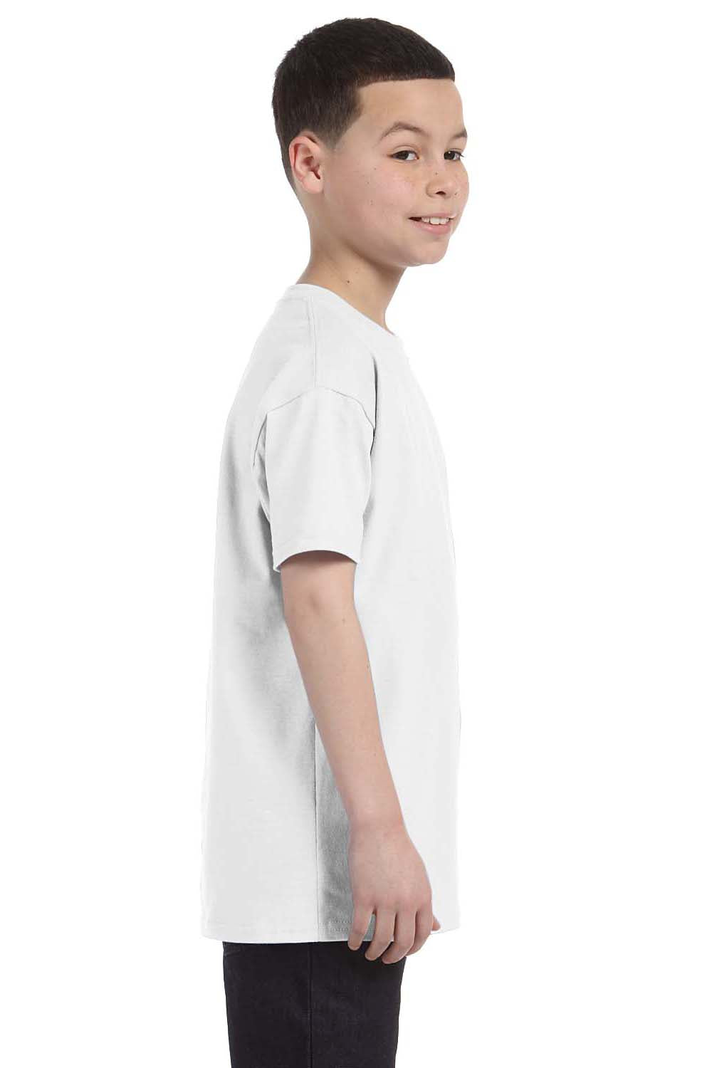 Gildan G500B Youth Short Sleeve Crewneck T-Shirt White Side