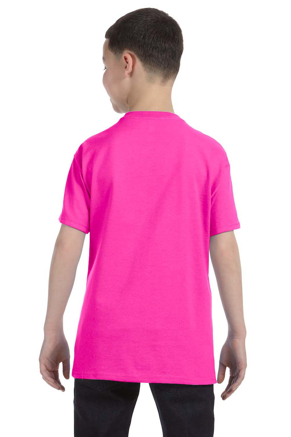 Gildan G500B Youth Short Sleeve Crewneck T-Shirt Azalea Pink Back
