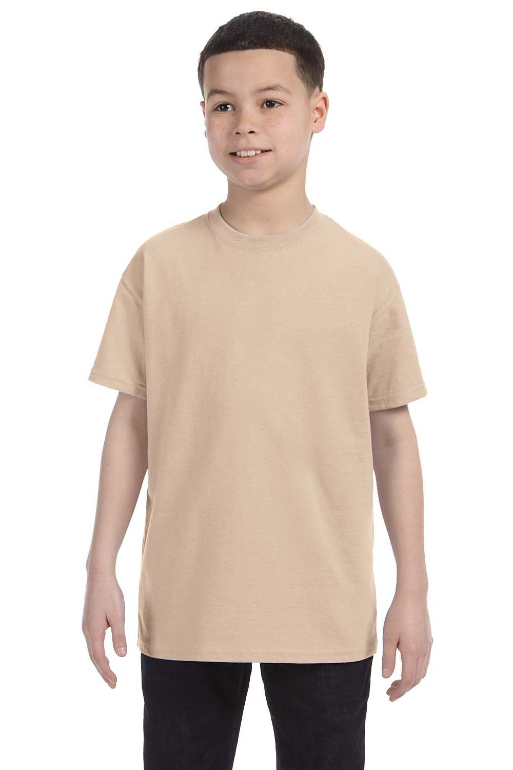 Gildan G500B Youth Short Sleeve Crewneck T-Shirt Sand Brown Front