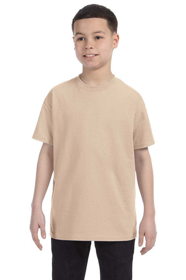 Gildan G500B Youth Short Sleeve Crewneck T-Shirt Sand Brown Front