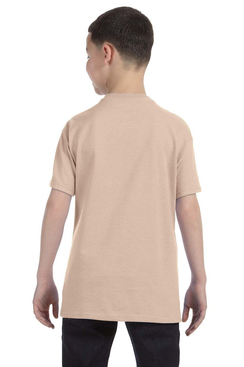 Gildan G500B Youth Short Sleeve Crewneck T-Shirt Sand Brown Back