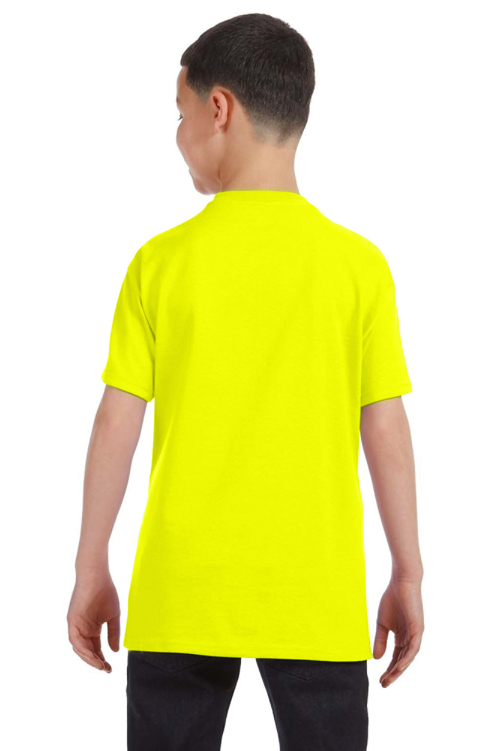 Gildan G500B Youth Short Sleeve Crewneck T-Shirt Safety Green Back