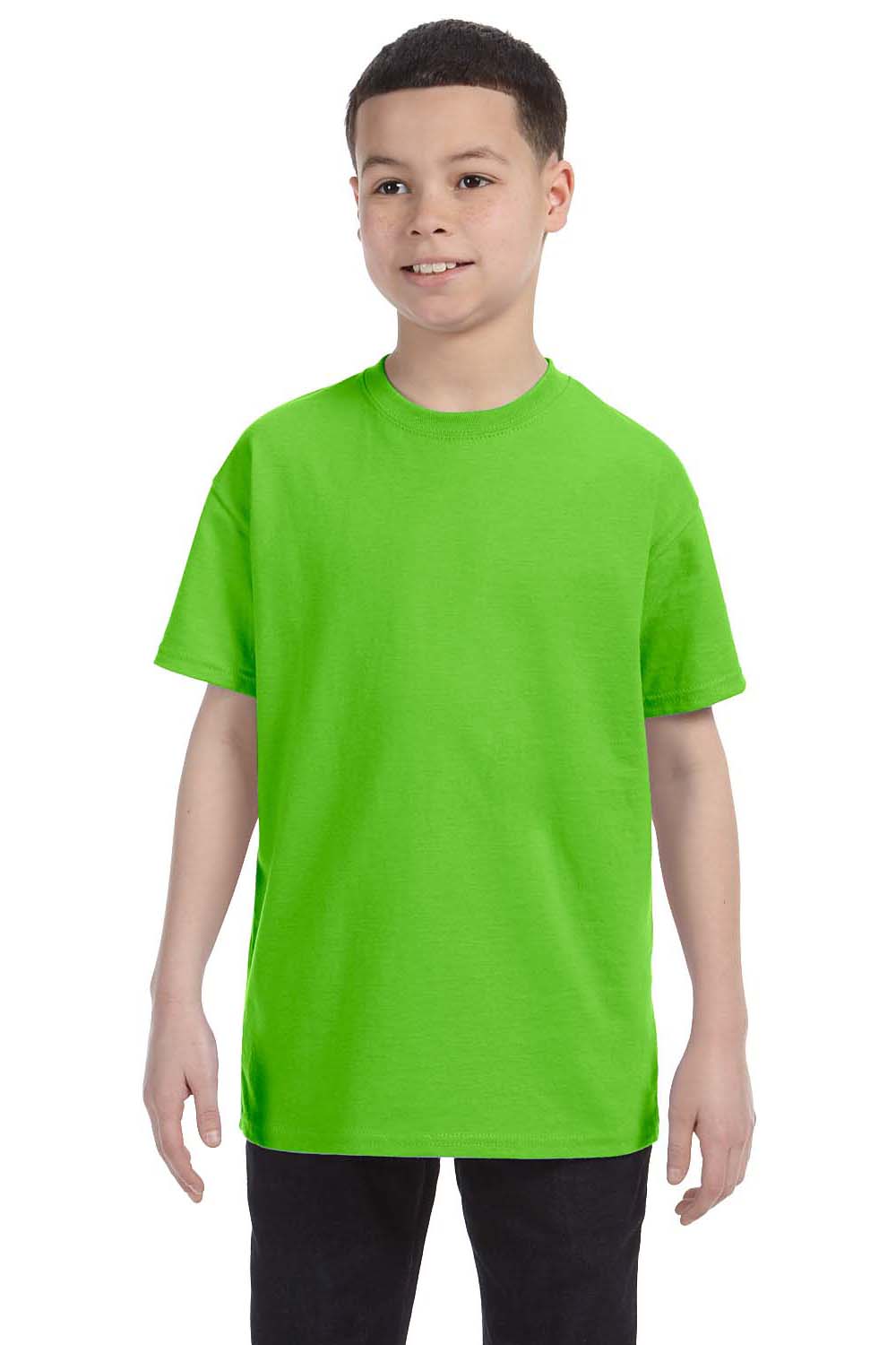 Gildan G500B Youth Short Sleeve Crewneck T-Shirt Lime Green Front