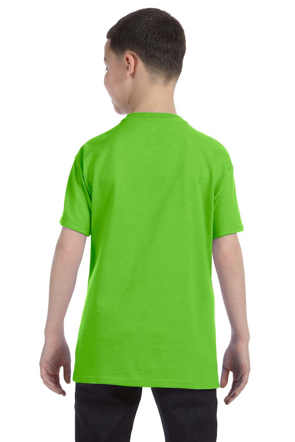 Gildan G500B Youth Short Sleeve Crewneck T-Shirt Lime Green Back