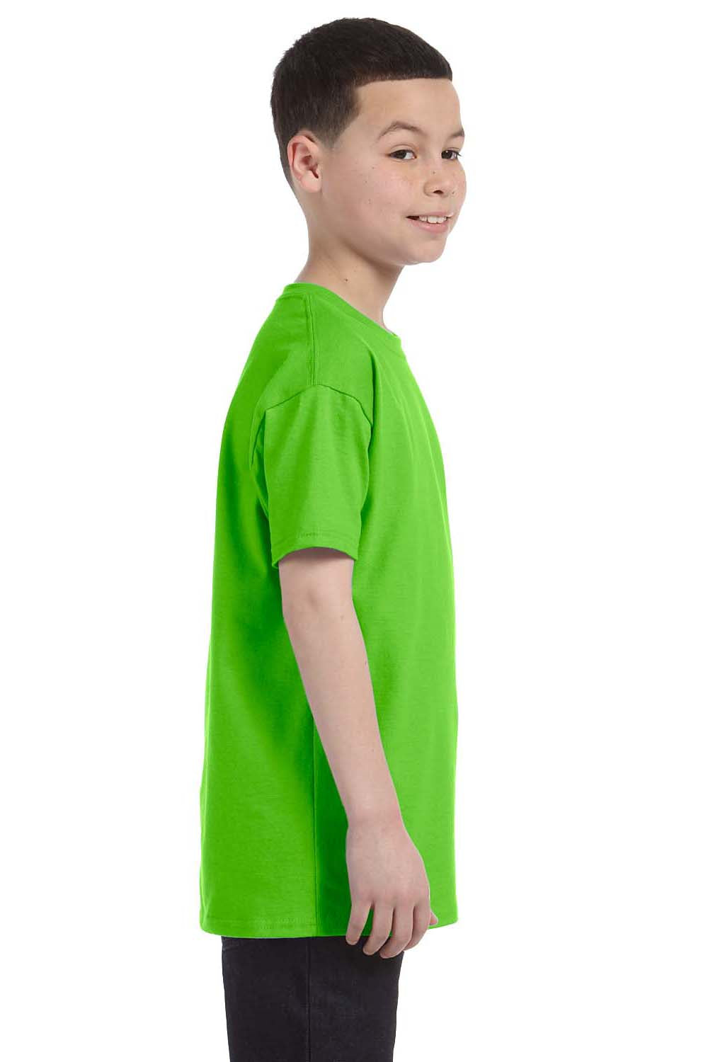 Gildan G500B Youth Short Sleeve Crewneck T-Shirt Lime Green Side