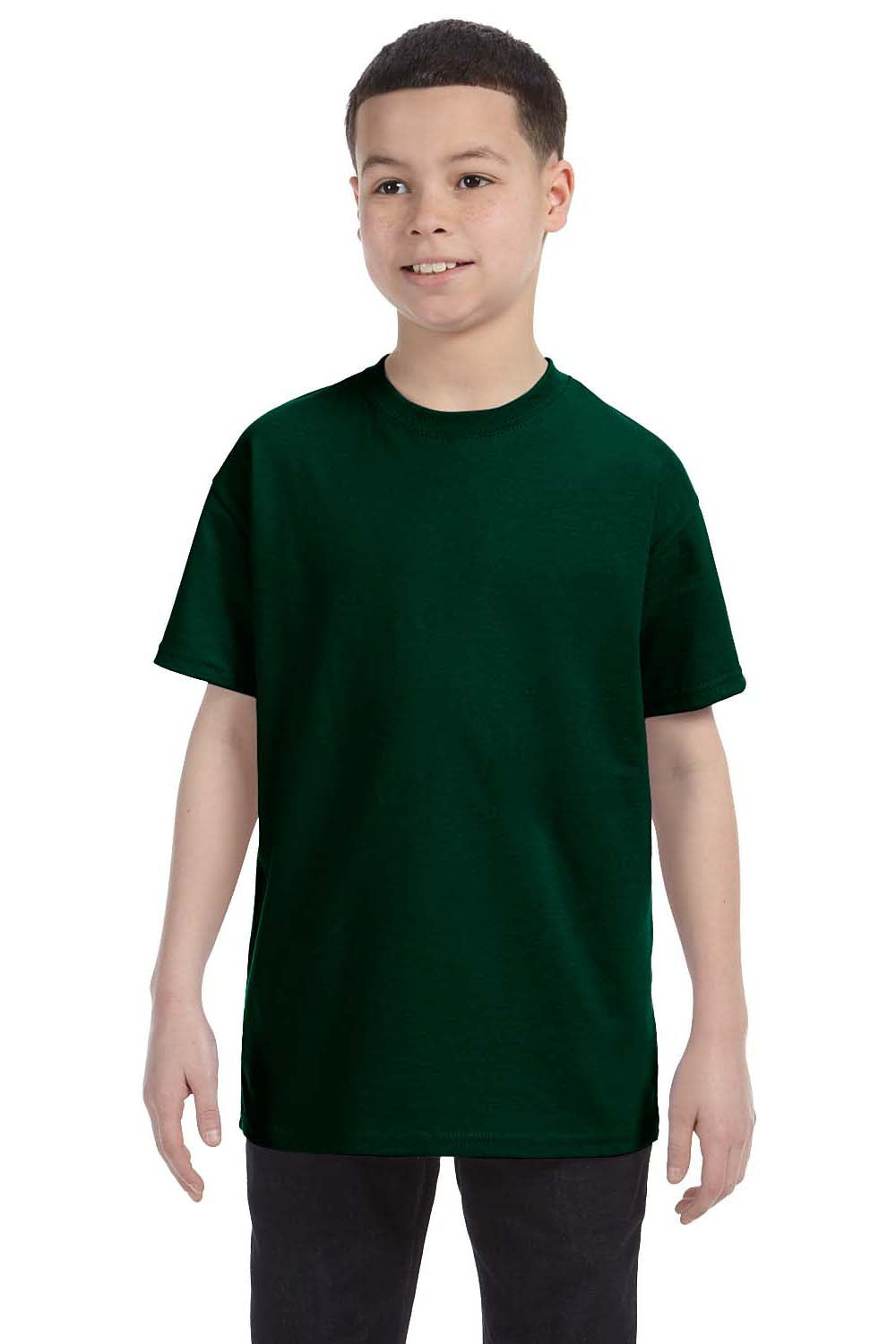Gildan G500B Youth Short Sleeve Crewneck T-Shirt Forest Green Front