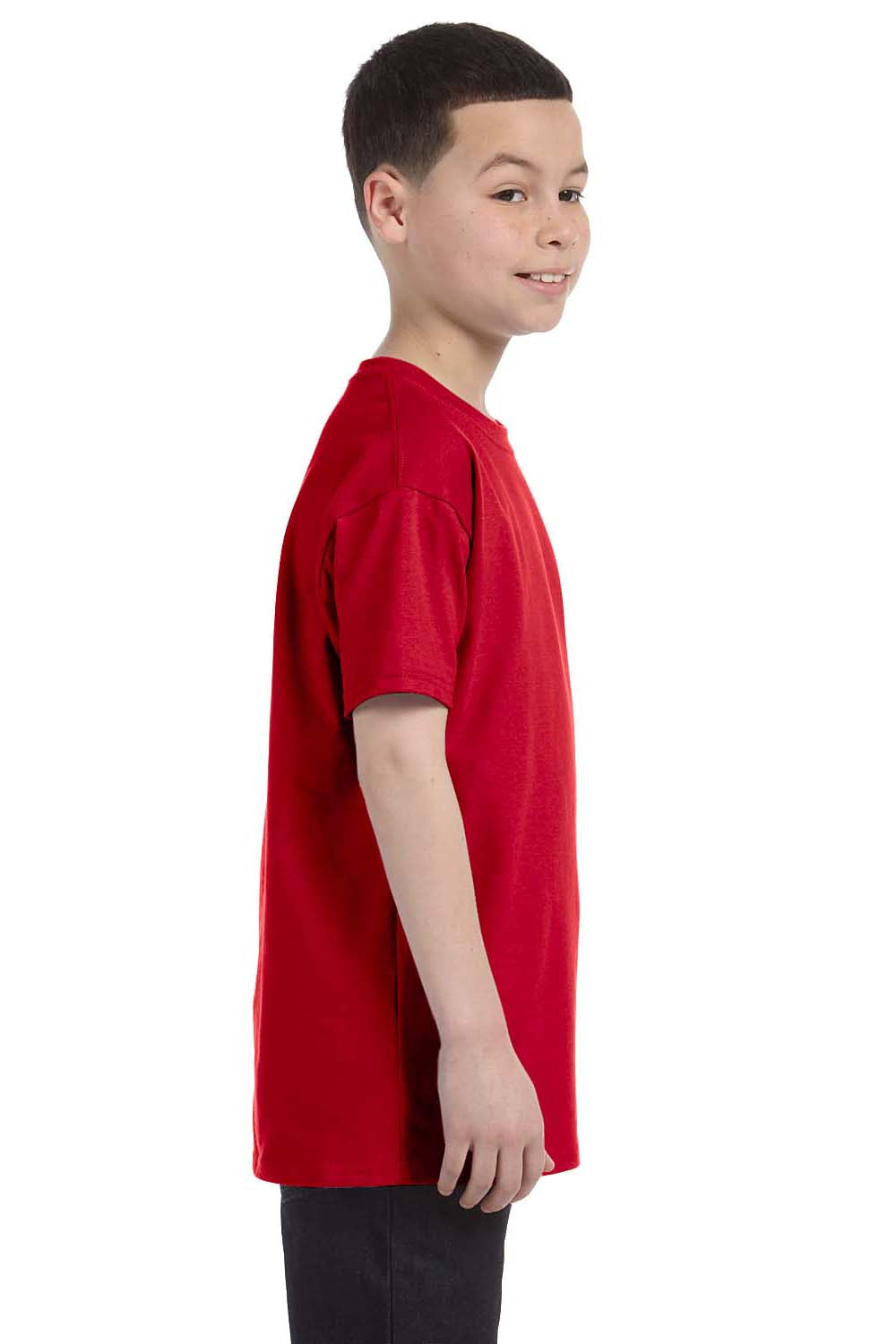 Gildan G500B Youth Short Sleeve Crewneck T-Shirt Red Side
