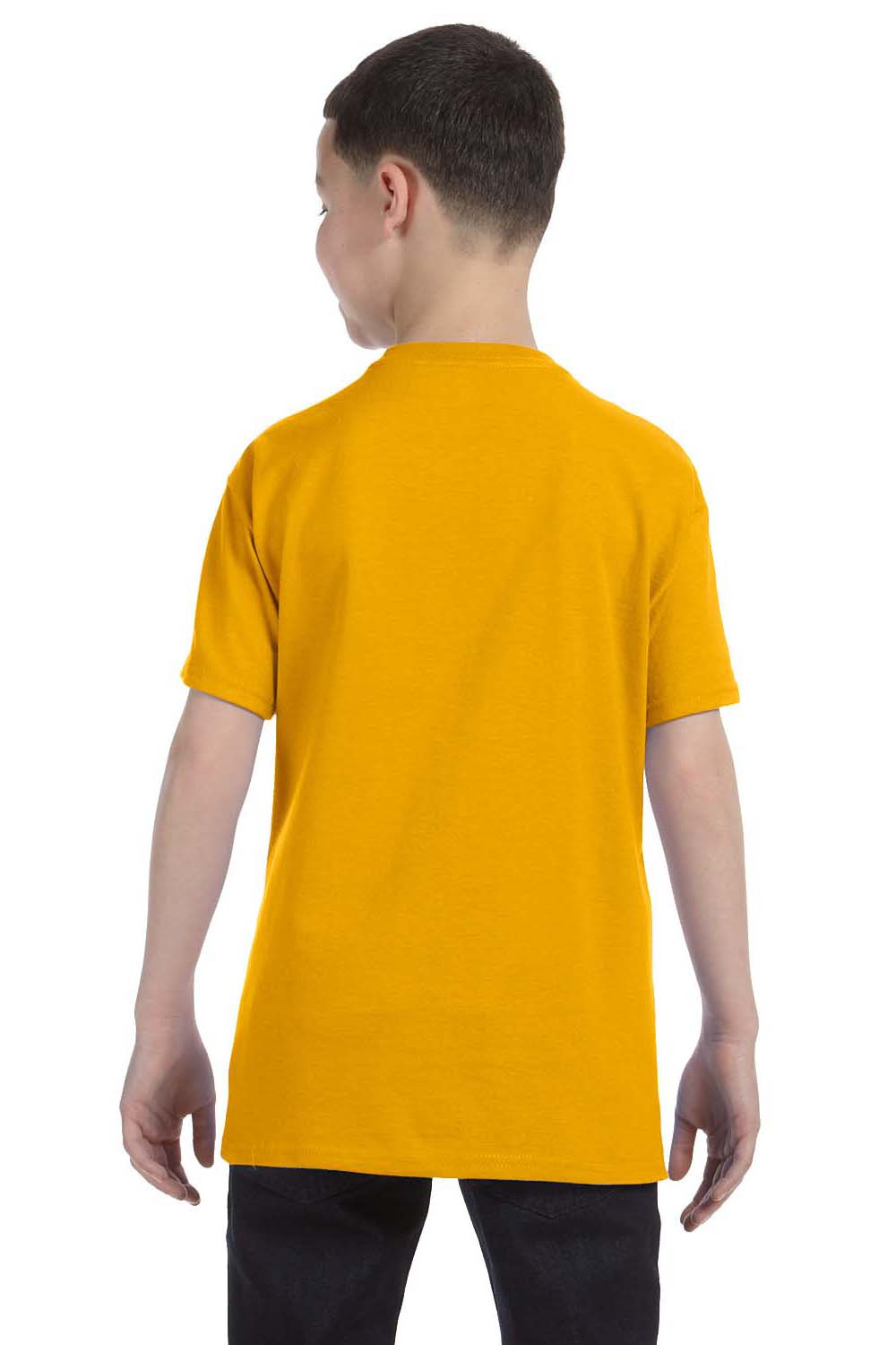 Gildan G500B Youth Short Sleeve Crewneck T-Shirt Gold Back