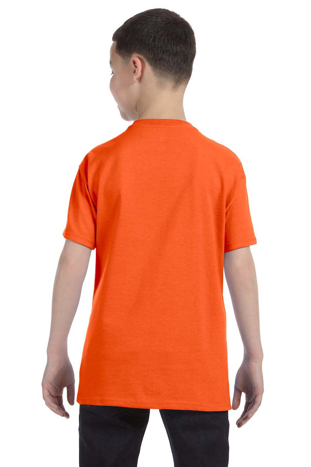 Gildan G500B Youth Short Sleeve Crewneck T-Shirt Orange Back