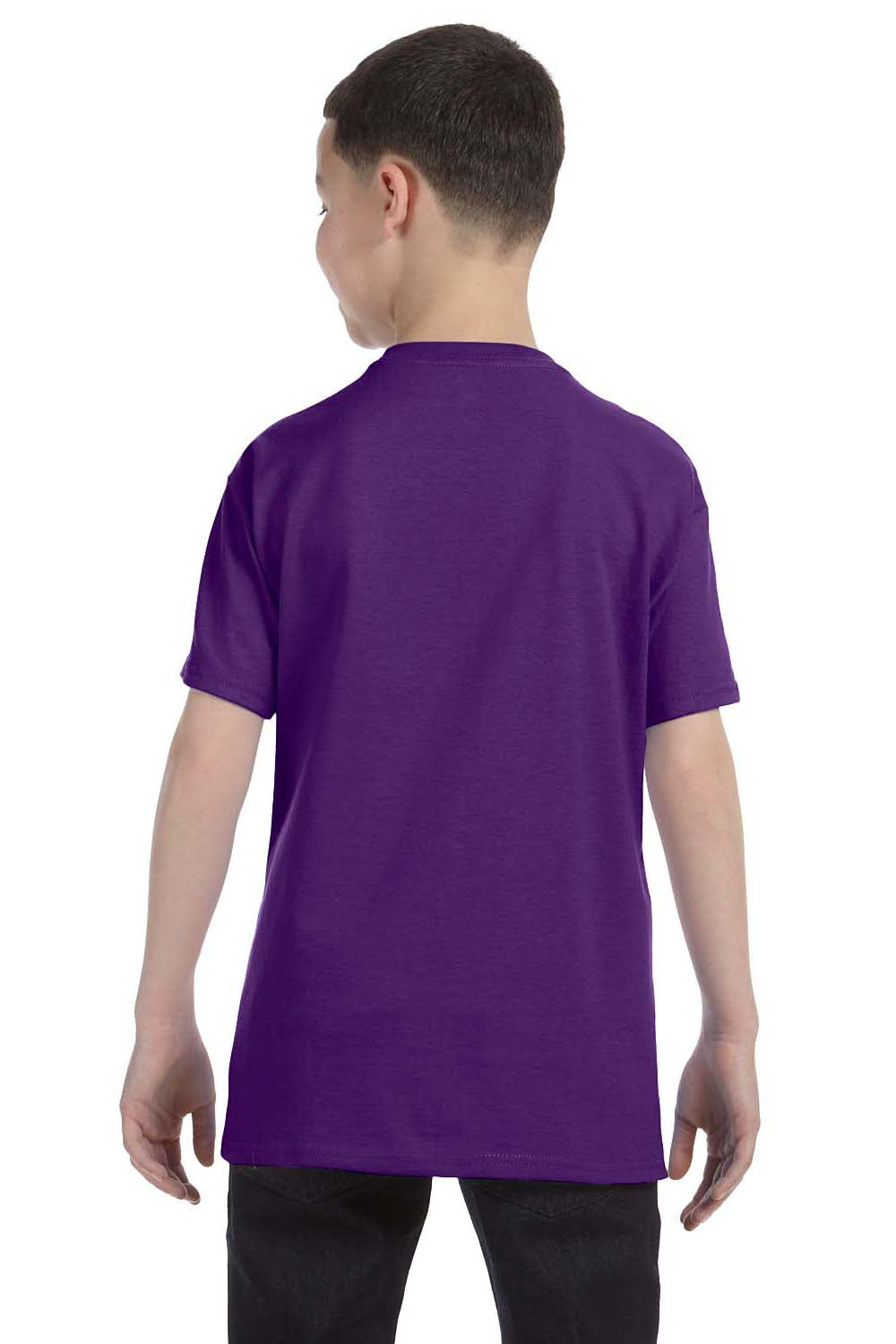 Gildan G500B Youth Short Sleeve Crewneck T-Shirt Purple Back
