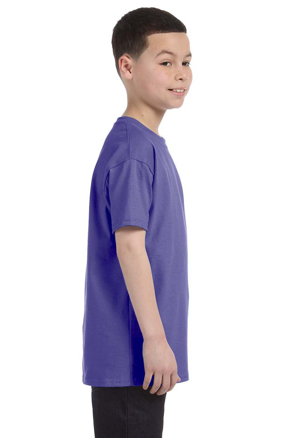 Gildan G500B Youth Short Sleeve Crewneck T-Shirt Violet Purple Side
