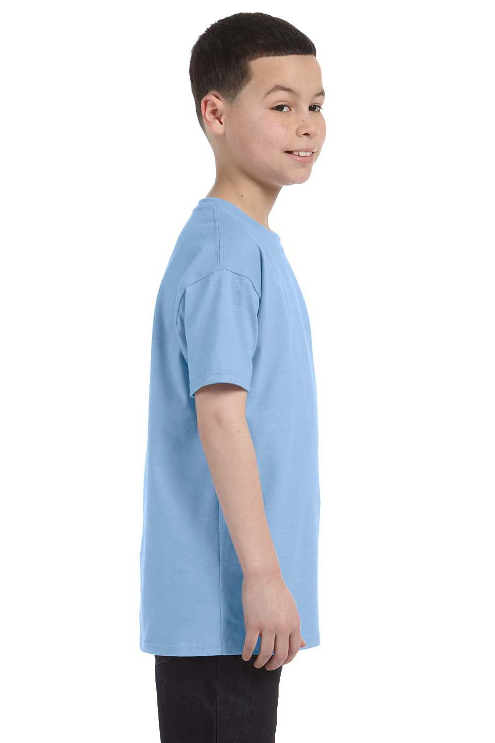 Gildan G500B Youth Short Sleeve Crewneck T-Shirt Light Blue Side