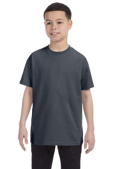 Gildan G500B Youth Short Sleeve Crewneck T-Shirt Heather Dark Grey Front