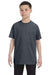 Gildan G500B Youth Short Sleeve Crewneck T-Shirt Heather Dark Grey Front