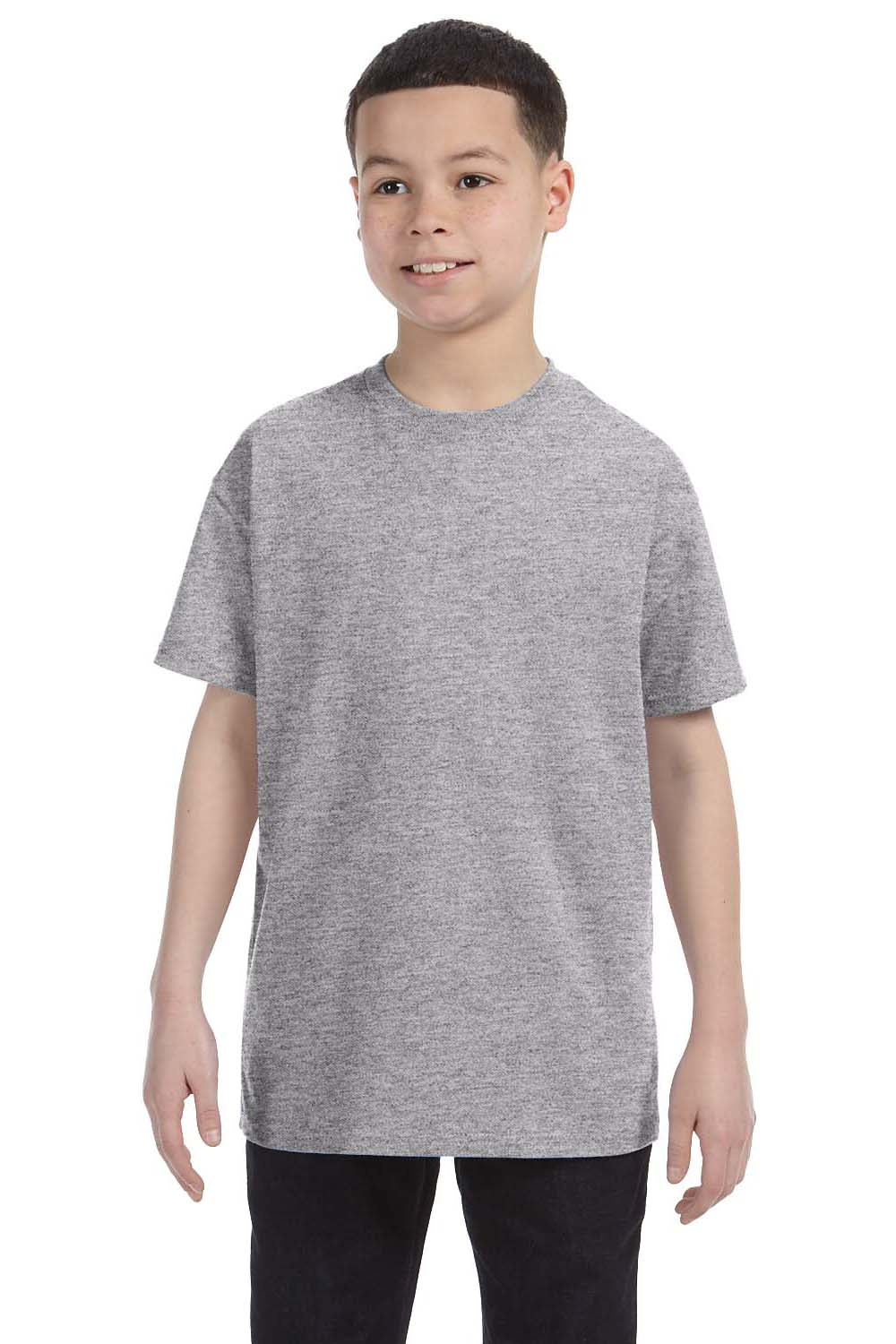 Gildan G500B Youth Short Sleeve Crewneck T-Shirt Sport Grey Front