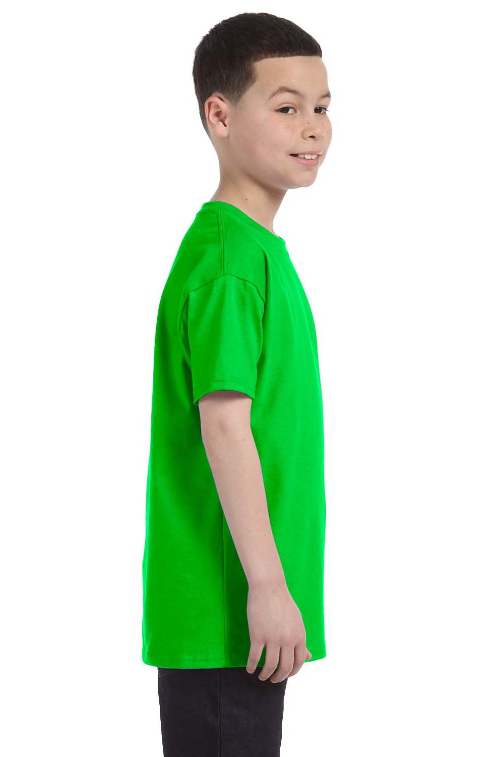 Gildan G500B Youth Short Sleeve Crewneck T-Shirt Electric Green Side