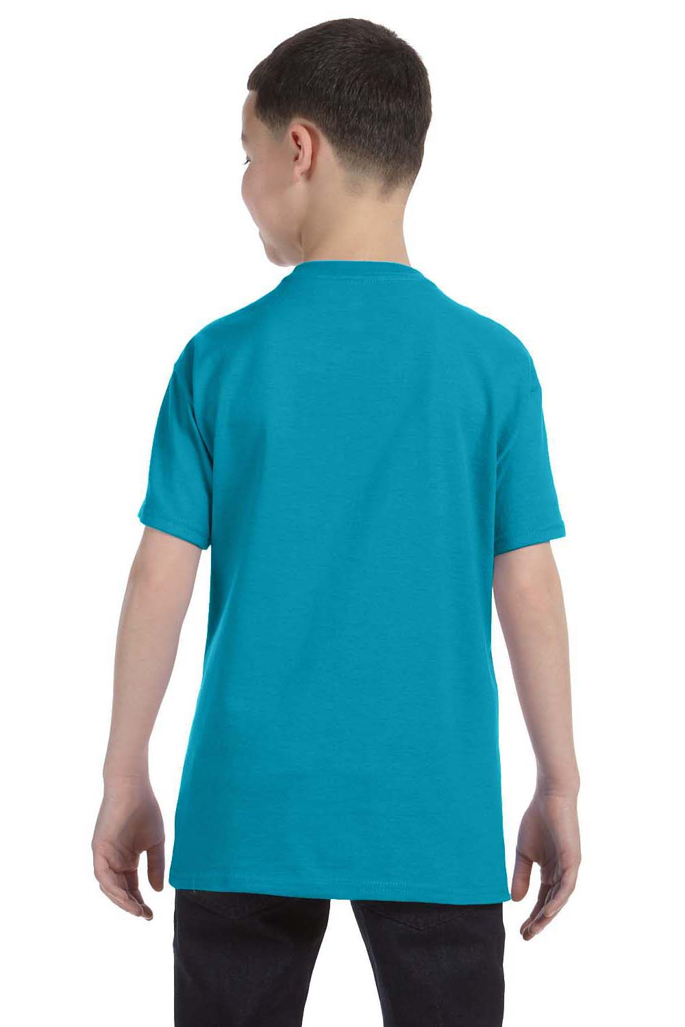 Gildan G500B Youth Short Sleeve Crewneck T-Shirt Tropical Blue Back