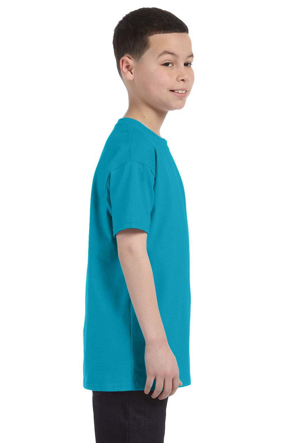 Gildan G500B Youth Short Sleeve Crewneck T-Shirt Tropical Blue Side