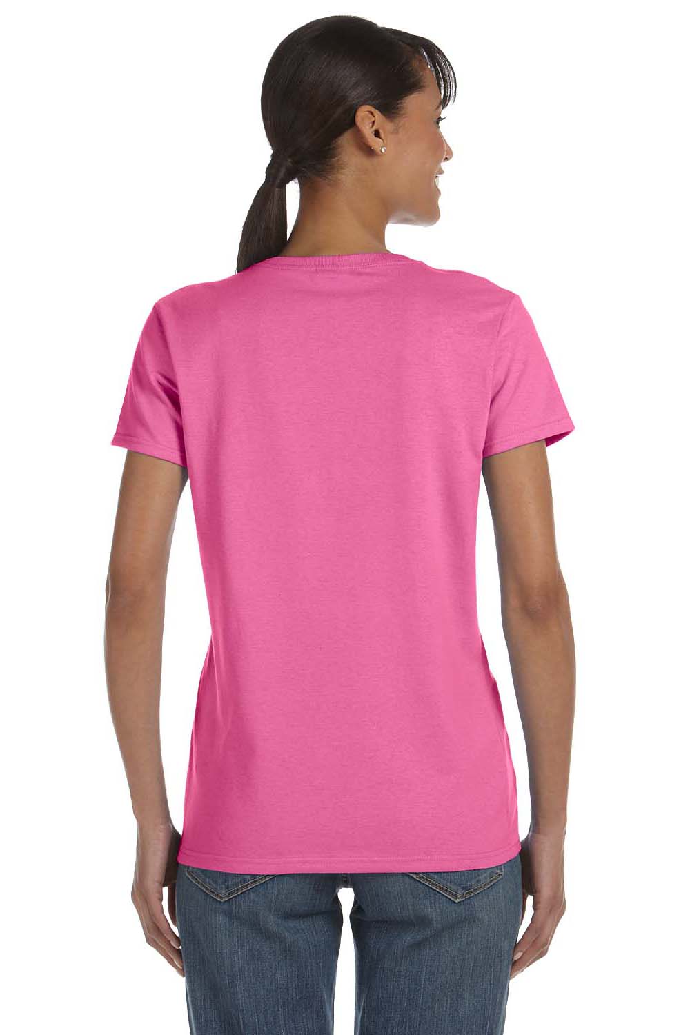 Gildan G500L Womens Short Sleeve Crewneck T-Shirt Azalea Pink Back