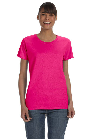 Gildan G500L Womens Short Sleeve Crewneck T-Shirt Heliconia Pink Front