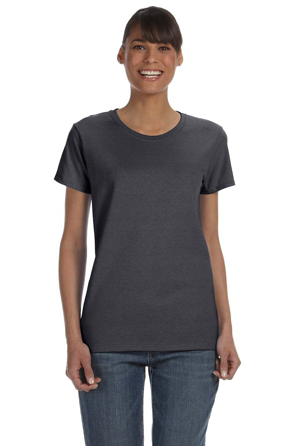 Gildan G500L Womens Short Sleeve Crewneck T-Shirt Charcoal Grey Front