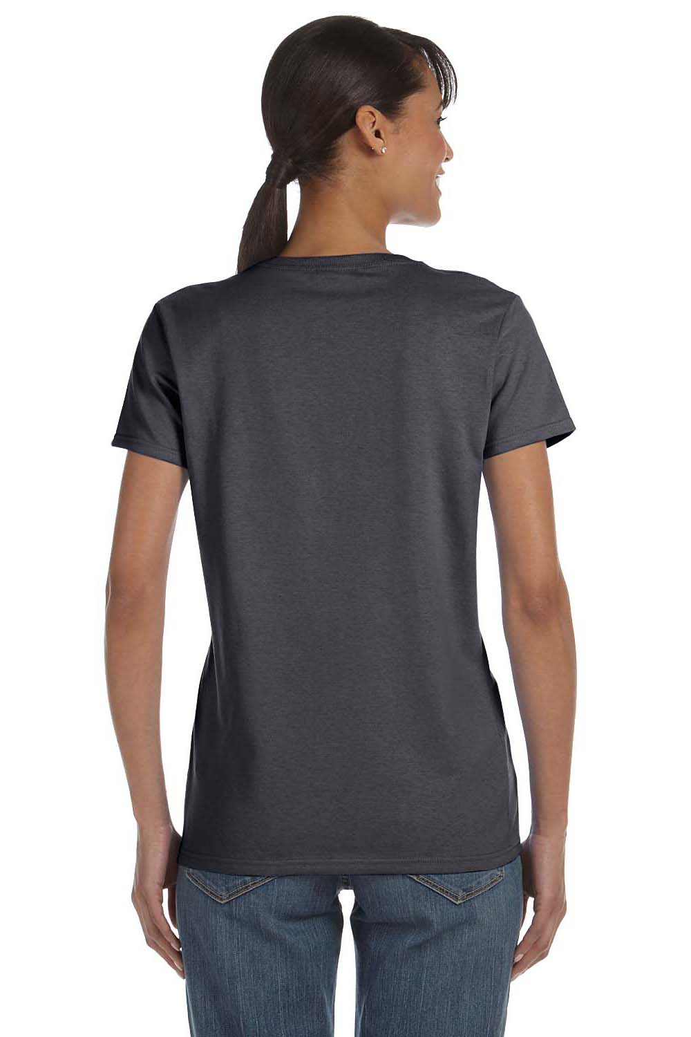 Gildan G500L Womens Short Sleeve Crewneck T-Shirt Charcoal Grey Back