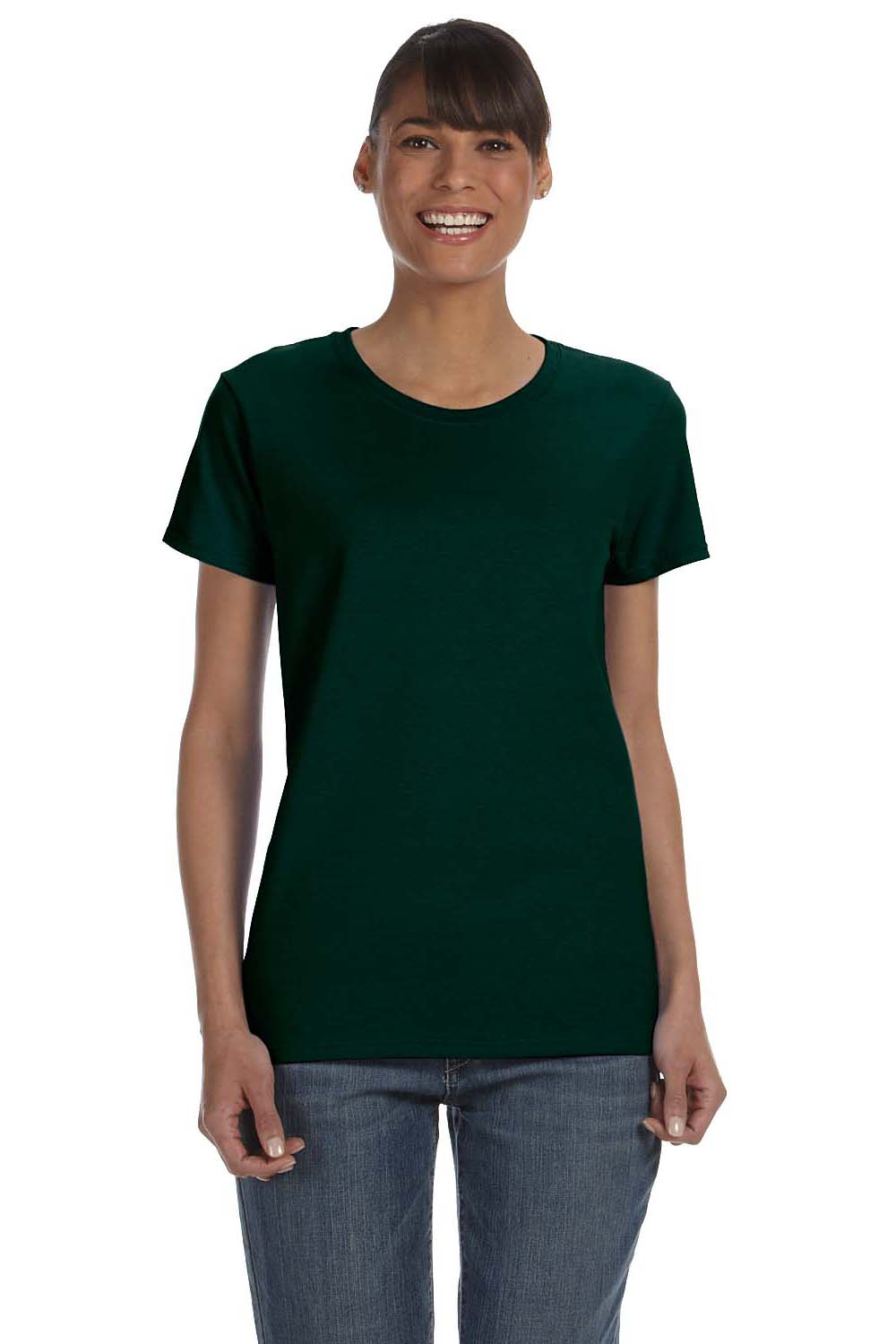 Gildan G500L Womens Short Sleeve Crewneck T-Shirt Forest Green Front