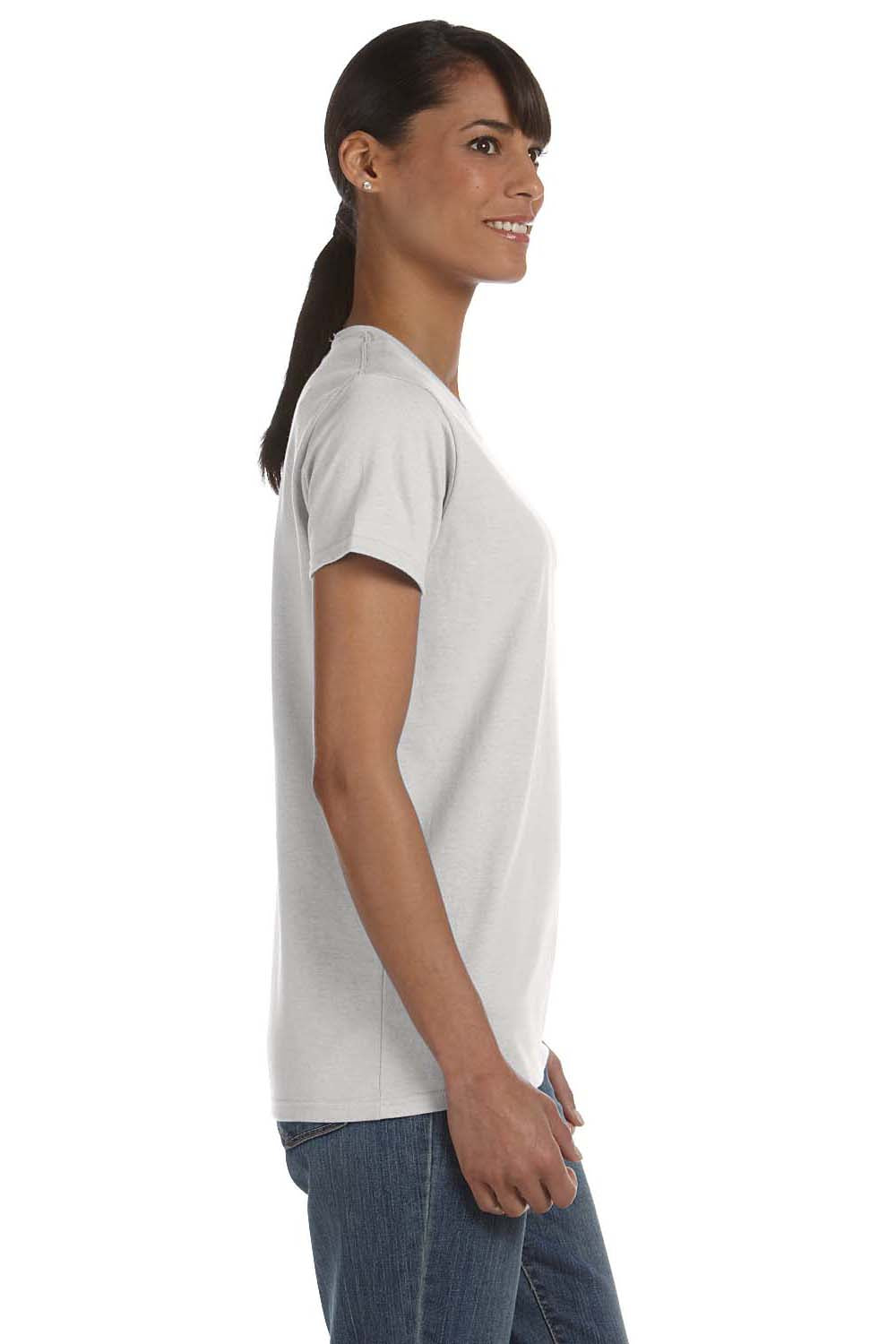 Gildan G500L Womens Short Sleeve Crewneck T-Shirt Ash Grey Side