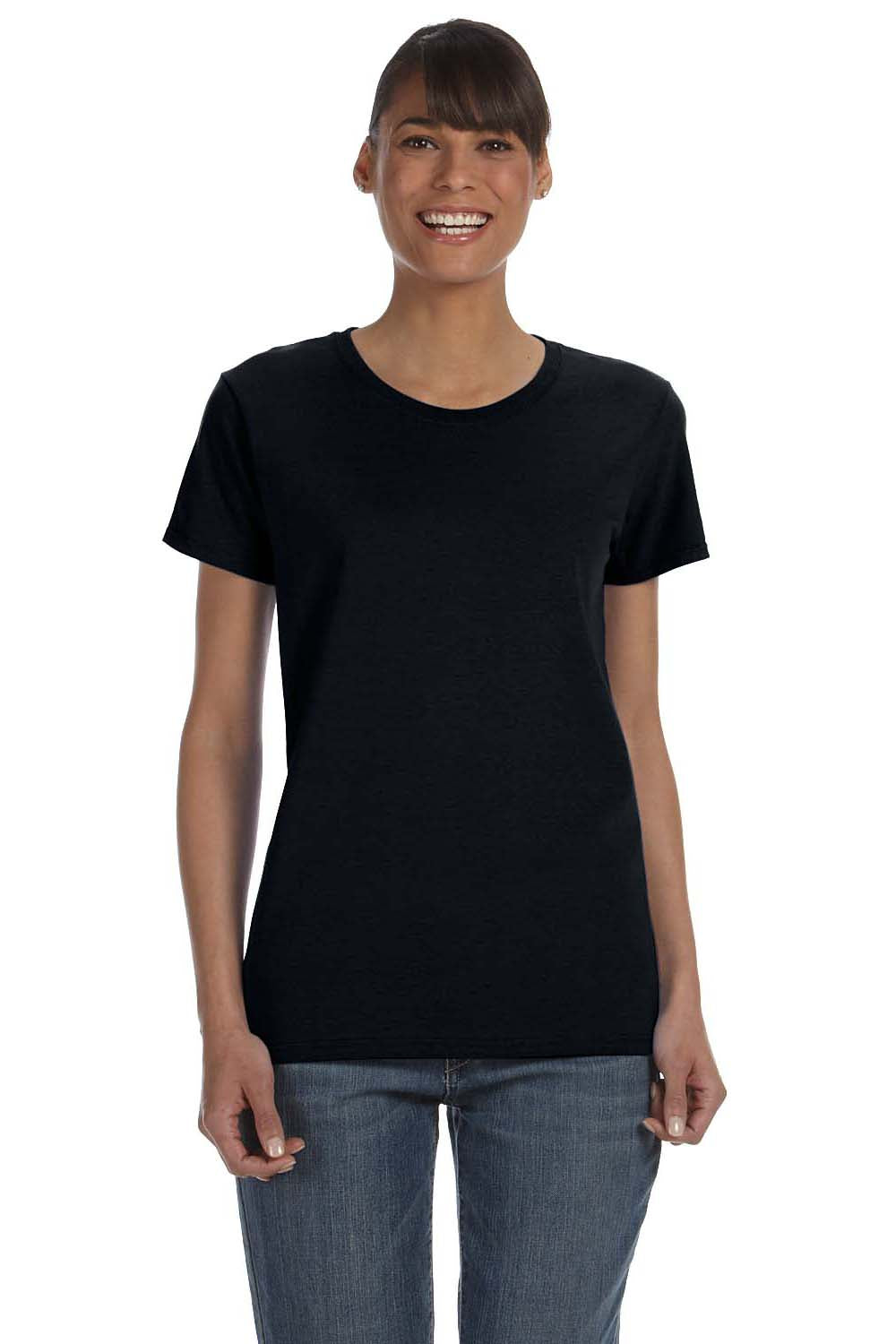 Gildan G500L Womens Short Sleeve Crewneck T-Shirt Black Front