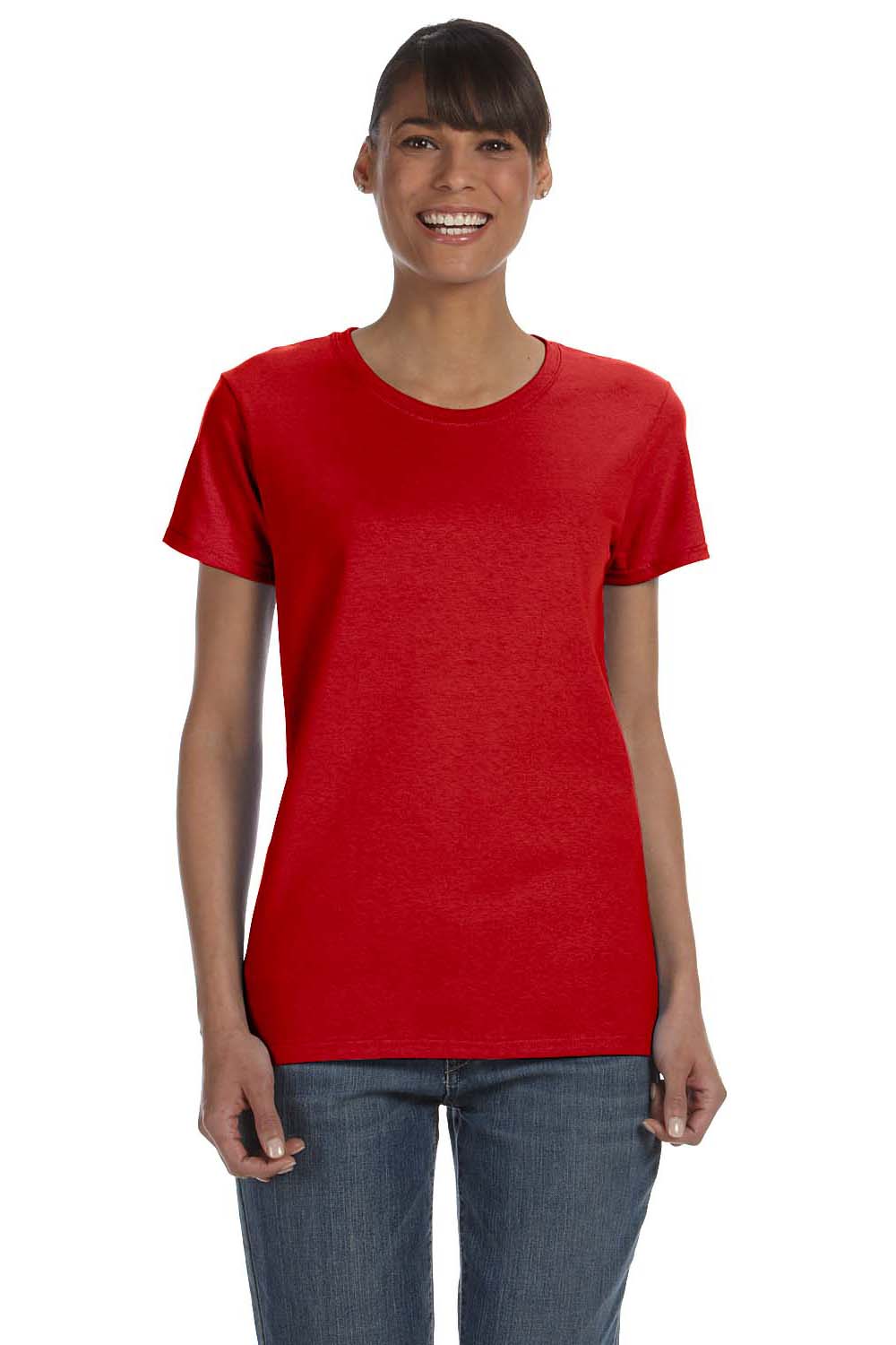 Gildan G500L Womens Short Sleeve Crewneck T-Shirt Red Front