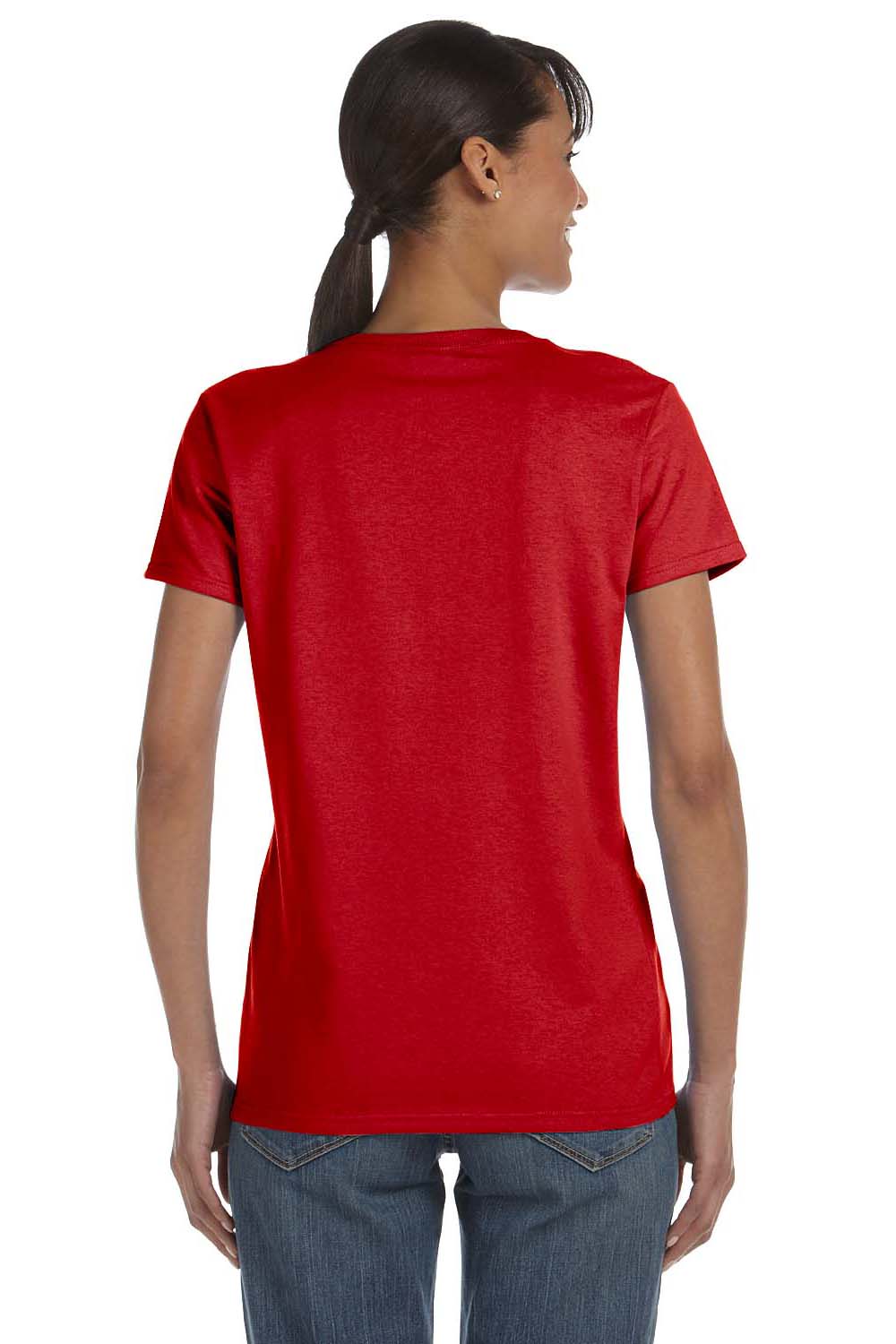 Gildan G500L Womens Short Sleeve Crewneck T-Shirt Red Back