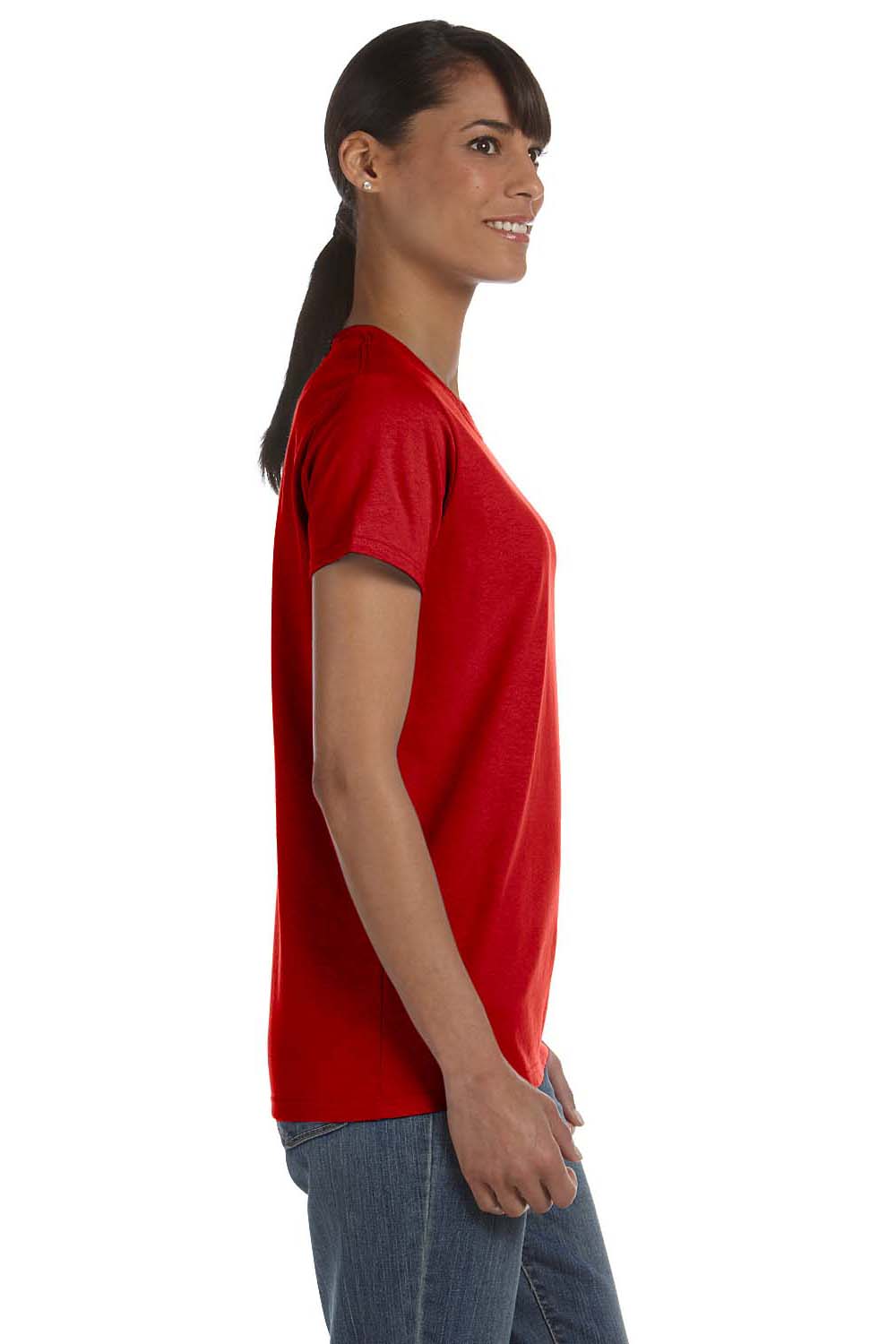 Gildan G500L Womens Short Sleeve Crewneck T-Shirt Red Side