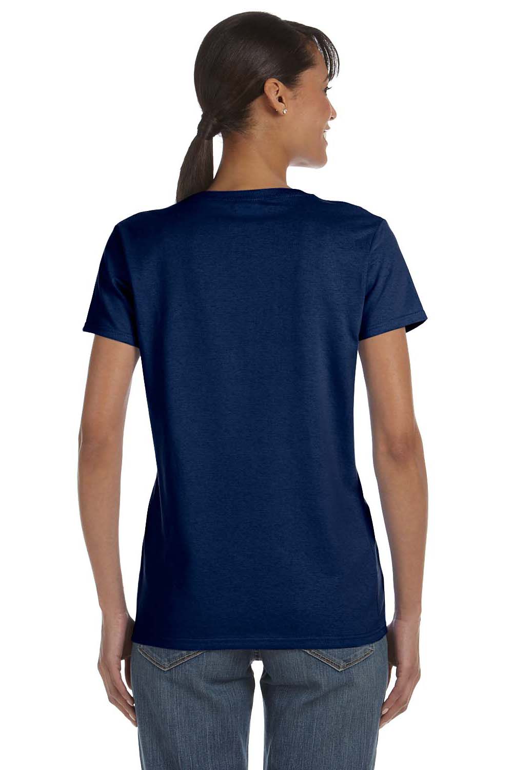 Gildan G500L Womens Short Sleeve Crewneck T-Shirt Navy Blue Back