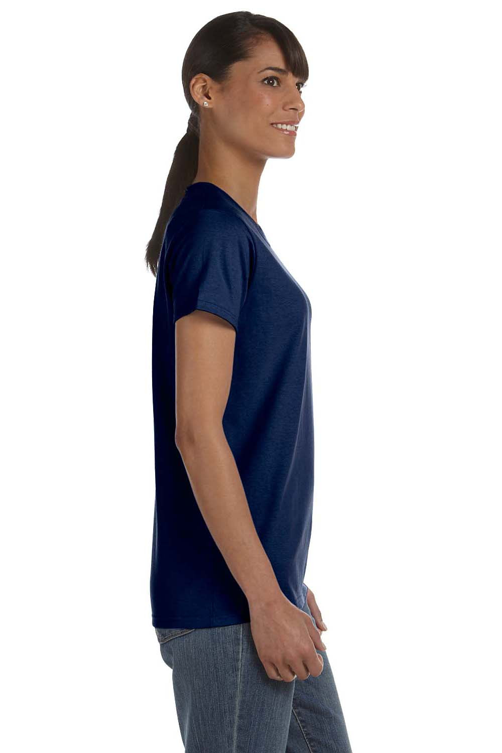 Gildan G500L Womens Short Sleeve Crewneck T-Shirt Navy Blue Side