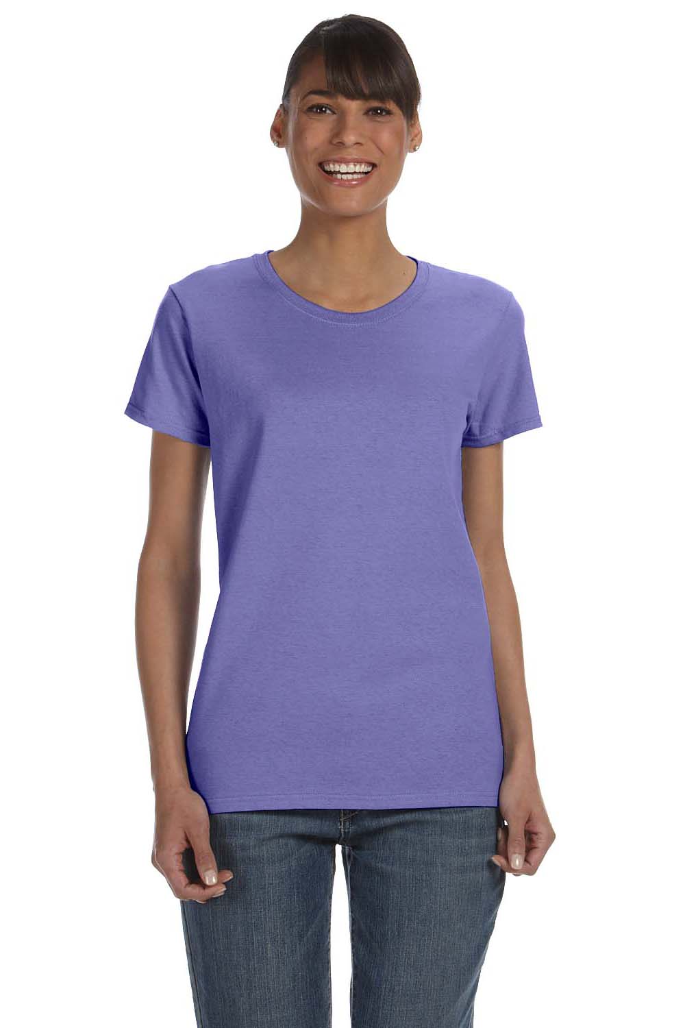 Gildan G500L Womens Short Sleeve Crewneck T-Shirt Violet Purple Front