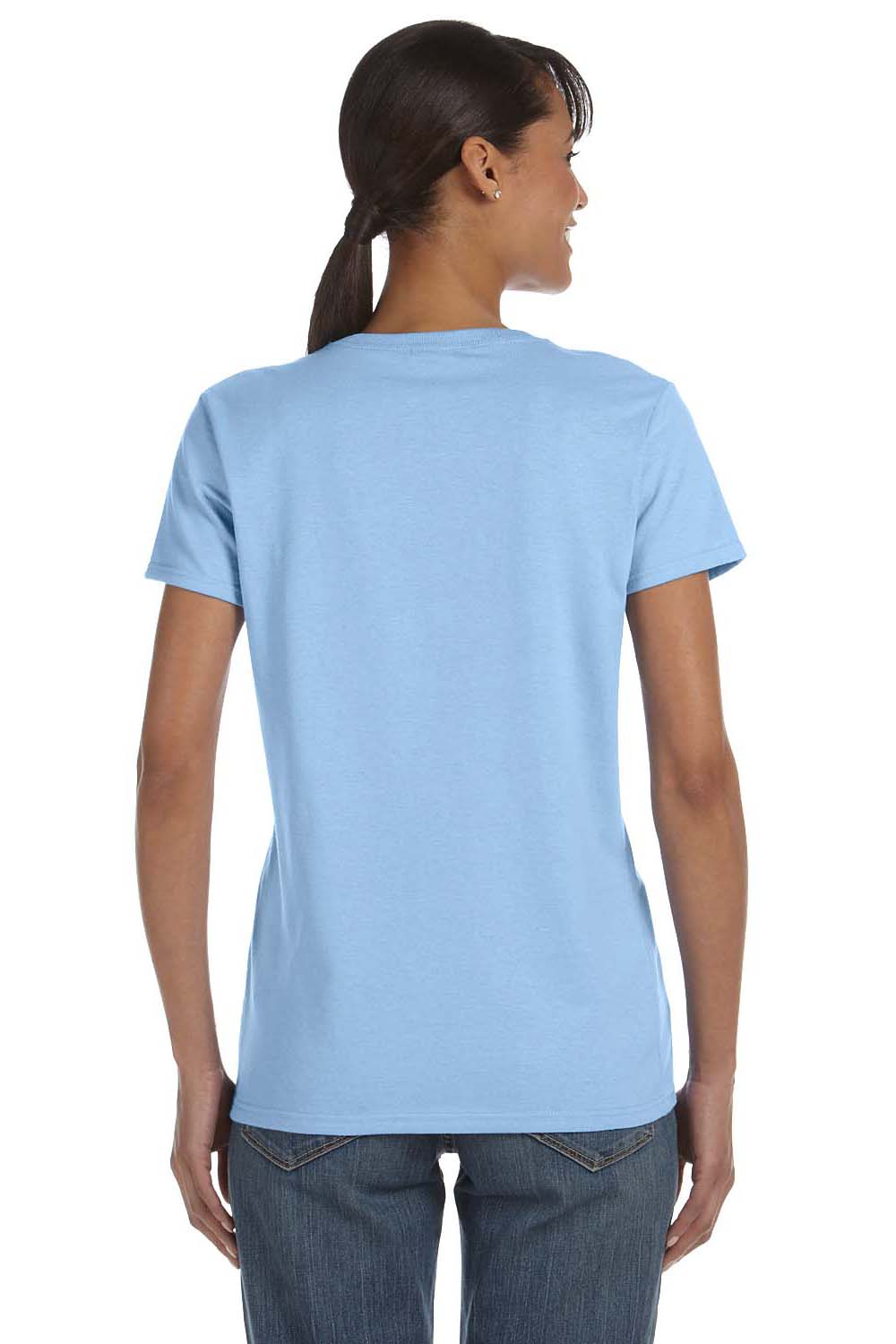 Gildan G500L Womens Short Sleeve Crewneck T-Shirt Light Blue Back