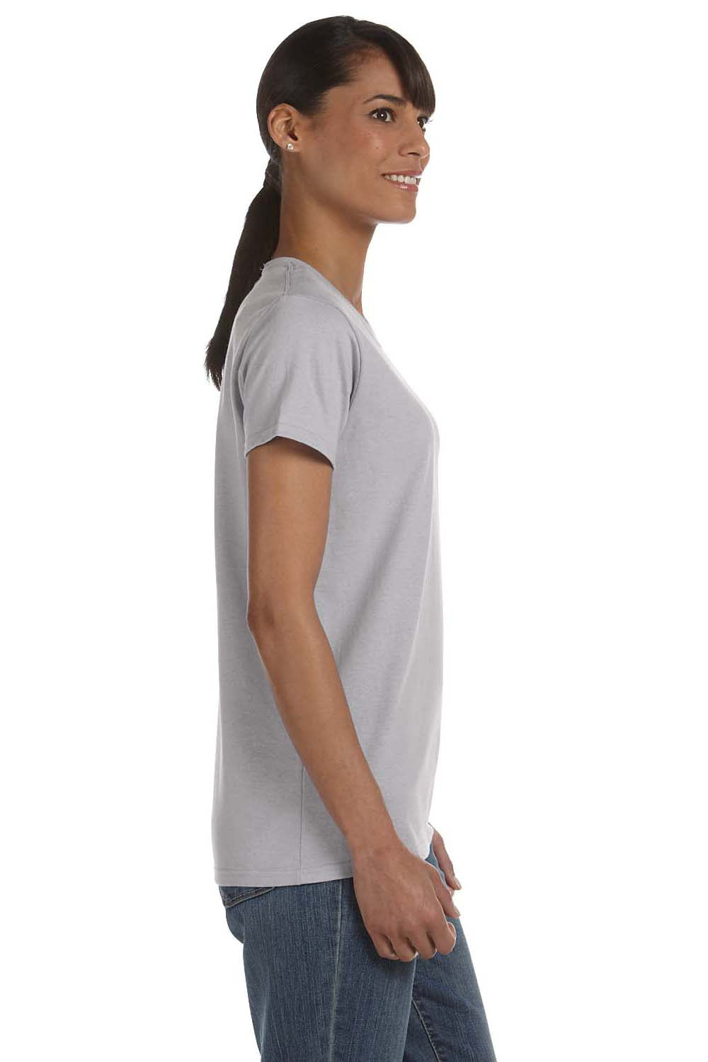 Gildan G500L Womens Short Sleeve Crewneck T-Shirt Sport Grey Side