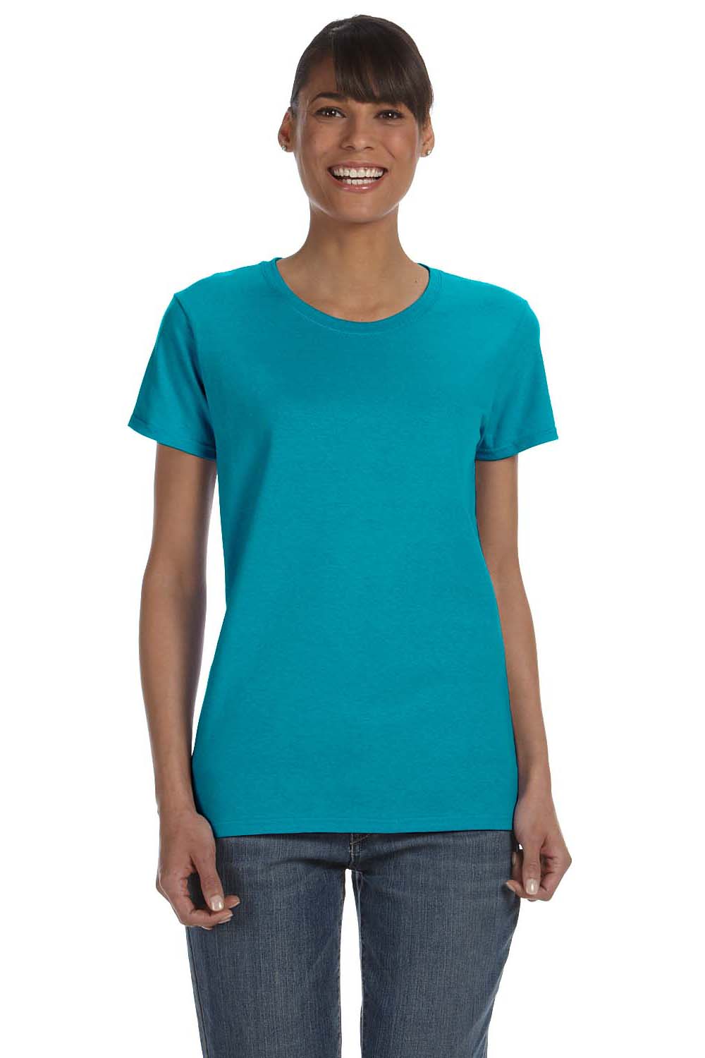 Gildan G500L Womens Short Sleeve Crewneck T-Shirt Tropical Blue Front