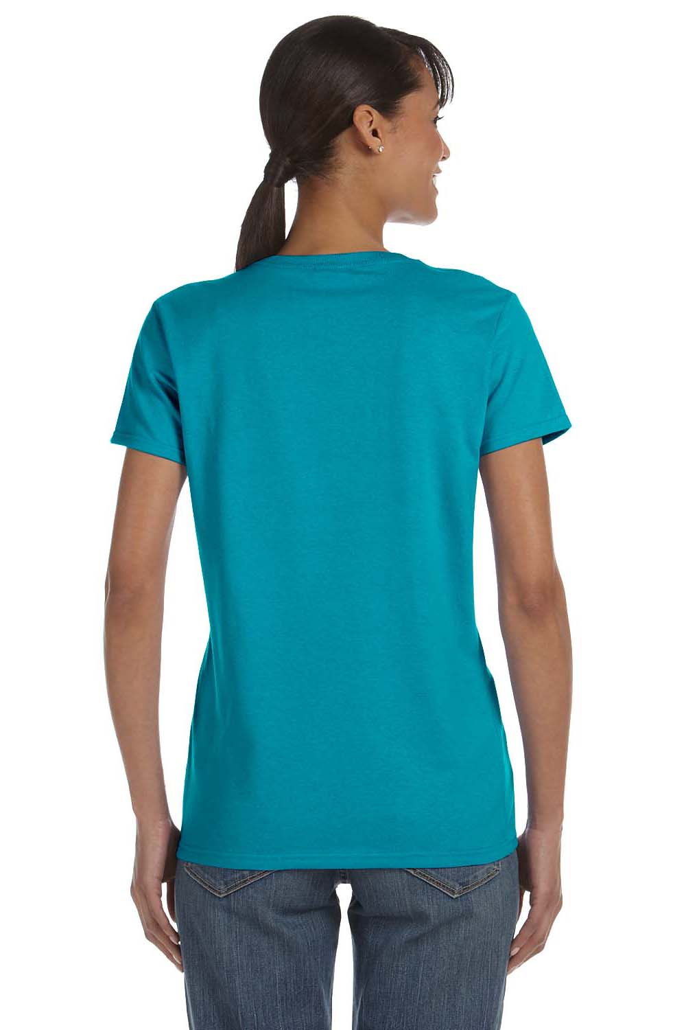 Gildan G500L Womens Short Sleeve Crewneck T-Shirt Tropical Blue Back