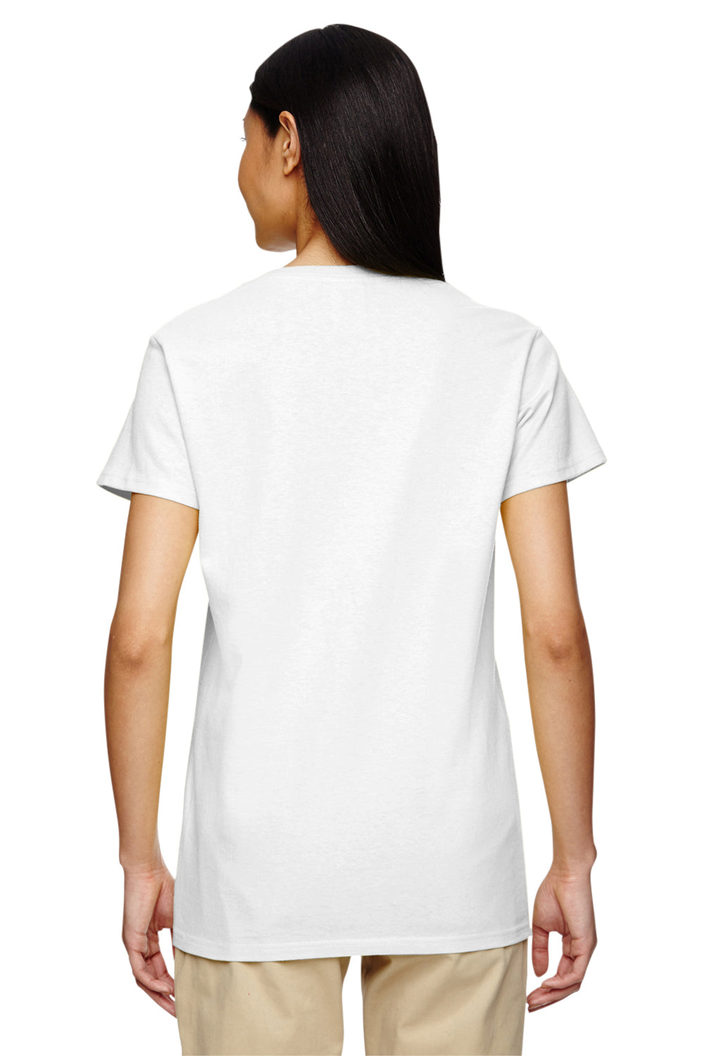 Gildan G500VL Womens Short Sleeve V-Neck T-Shirt White Back