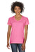 Gildan G500VL Womens Short Sleeve V-Neck T-Shirt Azalea Pink Front