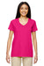 Gildan G500VL Womens Short Sleeve V-Neck T-Shirt Heliconia Pink Front