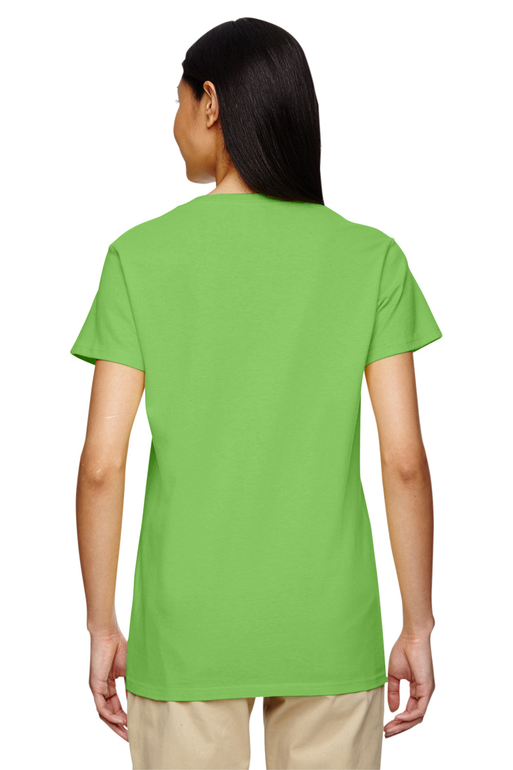 Gildan G500VL Womens Short Sleeve V-Neck T-Shirt Lime Green Back