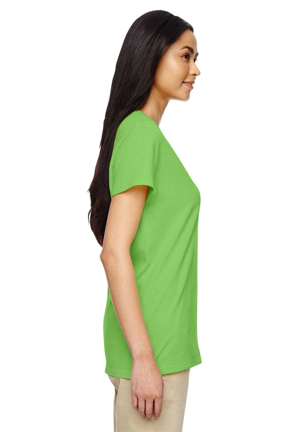 Gildan G500VL Womens Short Sleeve V-Neck T-Shirt Lime Green Side