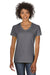 Gildan G500VL Womens Short Sleeve V-Neck T-Shirt Charcoal Grey Front