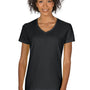 Gildan Womens Short Sleeve V-Neck T-Shirt - Black