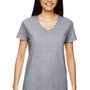 Gildan Womens Short Sleeve V-Neck T-Shirt - Heather Graphite Grey