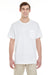 Gildan G530 Mens Short Sleeve Crewneck T-Shirt w/ Pocket White Front