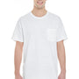 Gildan Mens Short Sleeve Crewneck T-Shirt w/ Pocket - White