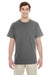 Gildan G530 Mens Short Sleeve Crewneck T-Shirt w/ Pocket Charcoal Grey Front